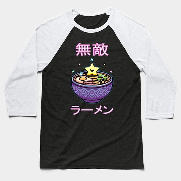 Invincible Ramen Noodles Baseball T-Shirt by mrbitdot